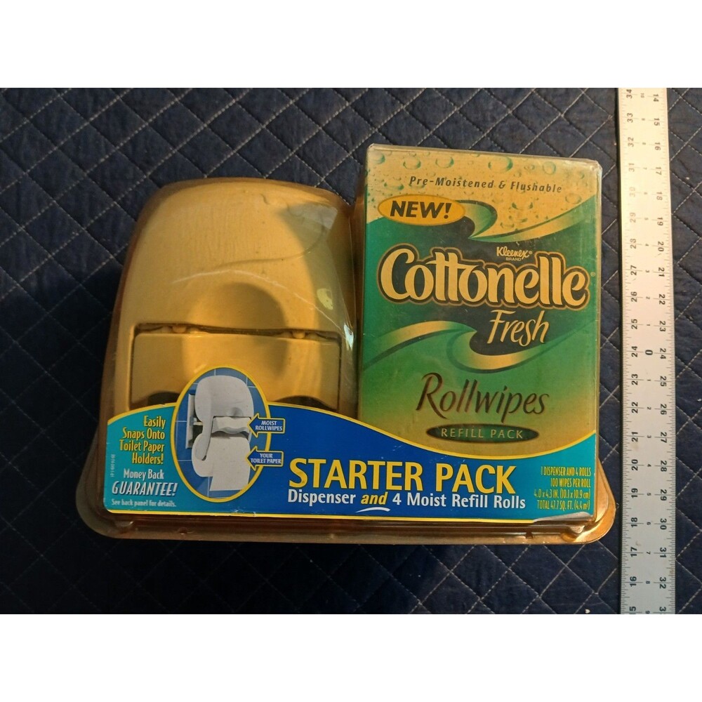 Cottonelle Fresh Rollwipes Starter Pack Dispenser + 4 Refills NOS Discountinued